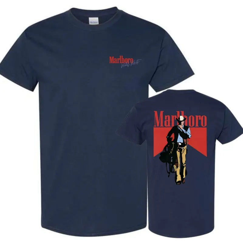Vintage Marlboro cowboy Wild West Shirt, Unisex Short Sleeve Tee, Menswear Top, Underwear shirt Hoodie, Sweatshirt