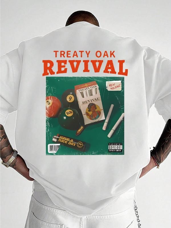 Vintage Round Neck T-Shirt with Treaty Oak Revival Music Album Print, Casual Fit Summer Top, Perfect Gift for Friends &...