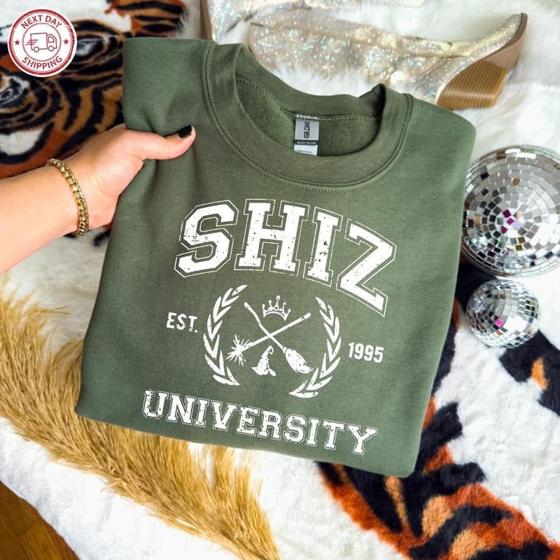 Vintage Shiz University College Sweatshirt And Hoodie, #Wickedd the Musical Movie. Elphaba And Glinda, Defying Gravity,...