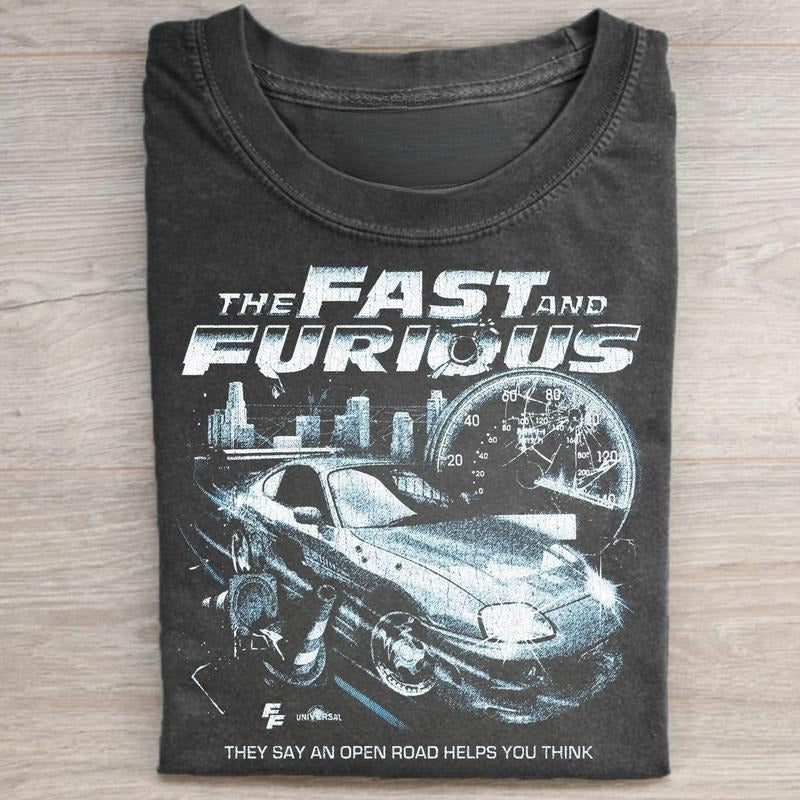 Vintage They Say An Open Road Helps You Think Graphic Tee - The Fast and Furious Movie Shirt - Paul Walker Shirt - Iconic...