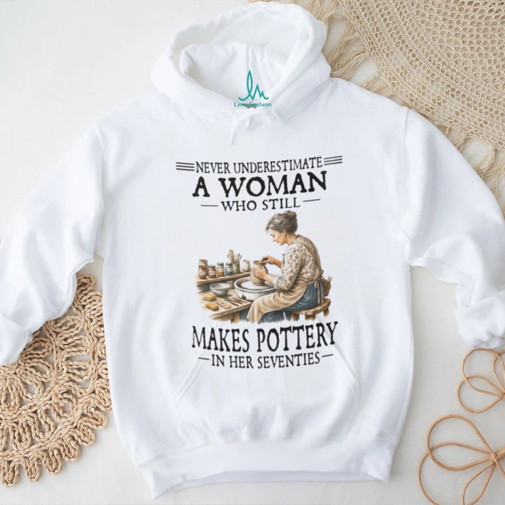 Vintage Woman Pottery Artist Never Underestimate Her 70s Art Shirt