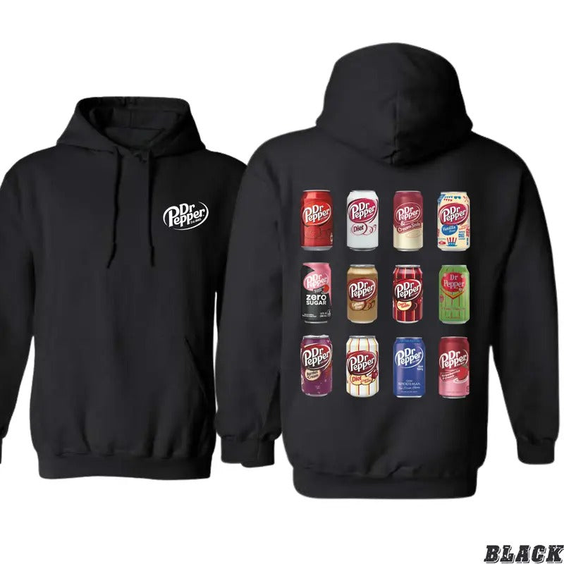 Vintage and Modern Soda Can Collection Graphic Dr. Pepper Cans Hoodie for Men - dr pepper merch, Menswear, Tops T-Shirts,...