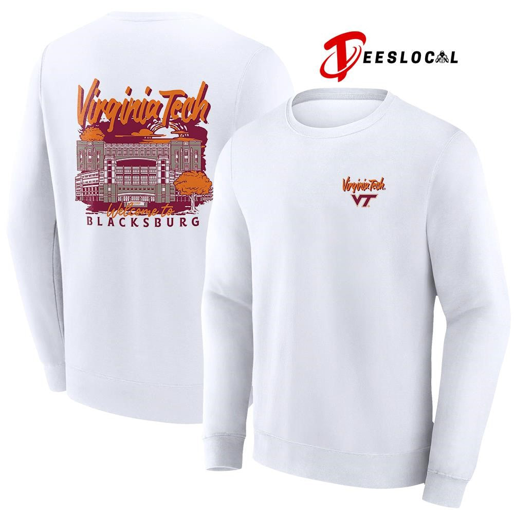 Virginia Tech Hokies welcome to Blackburg hand drawn campus graphic shirt