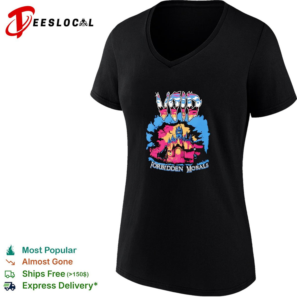 Void Forbidden Morals haunted castle dark figure colorful shirt