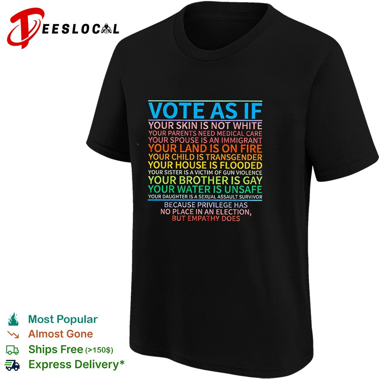 Vote as if privilege has no place in an election but empathy does shirt