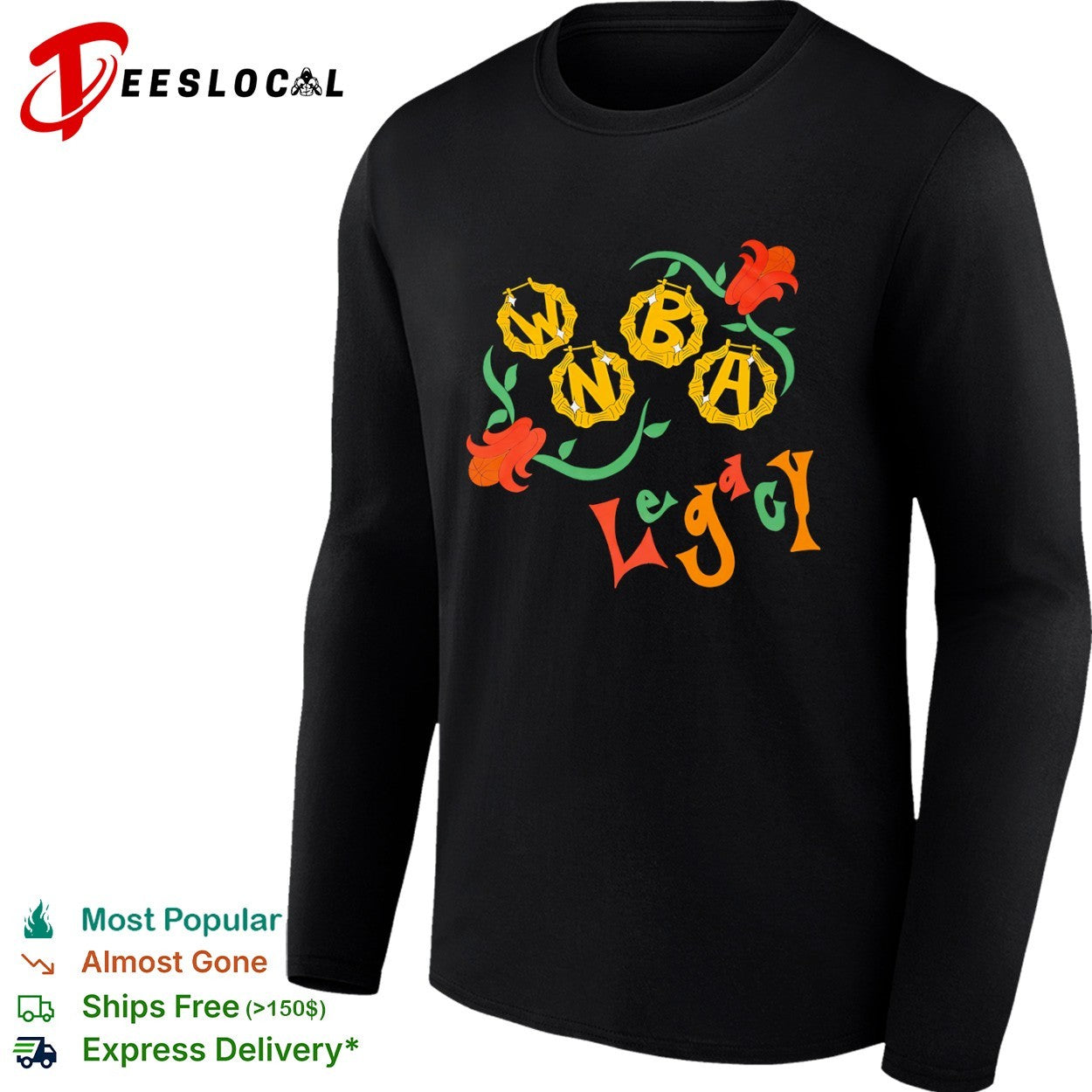 WNBA Legacy Bamboo Hoop Earrings Basketball Flower Shirt