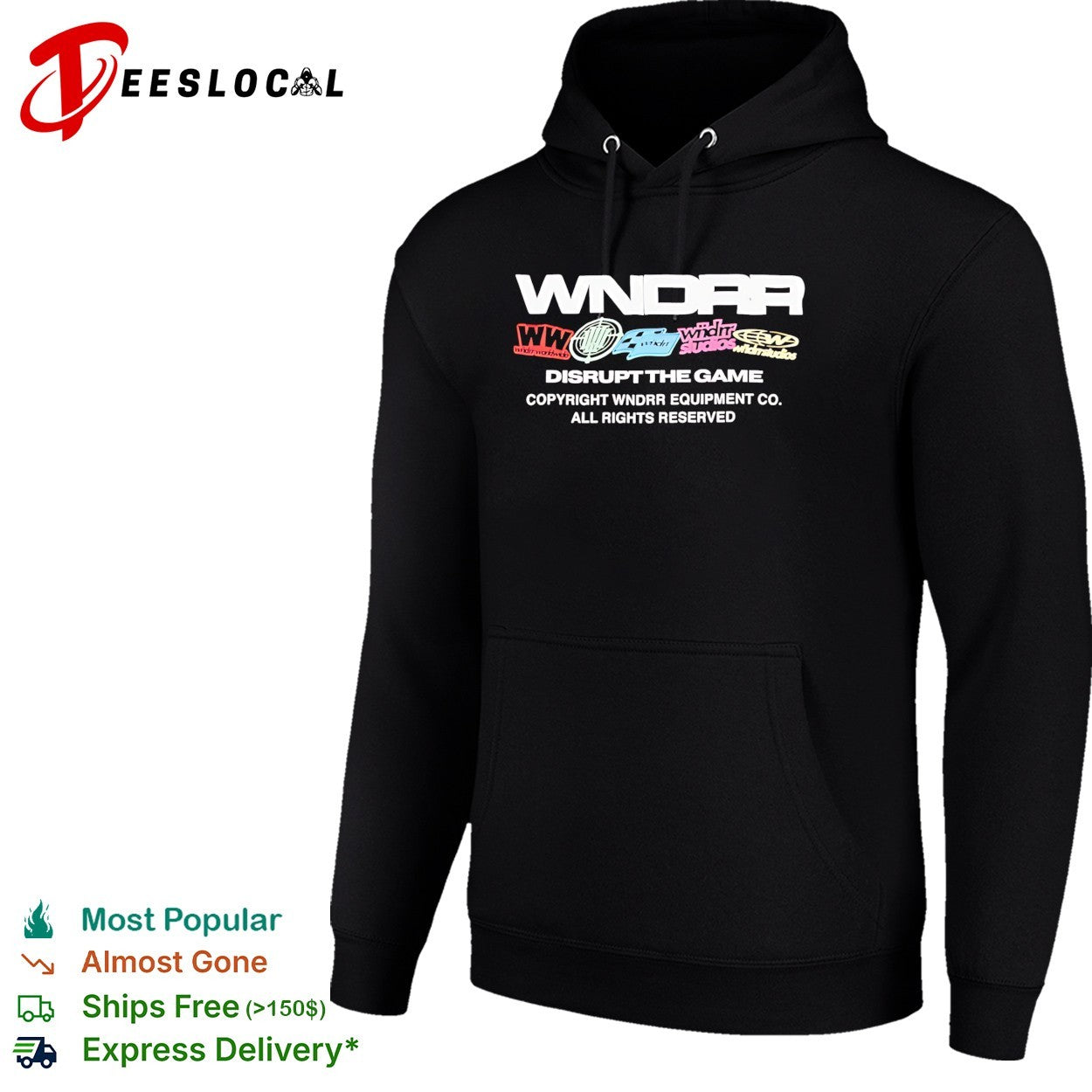 WNDRR Disrupt the Game equipment co sticker logos shirt