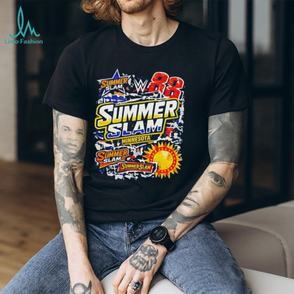 WWE SummerSlam Minnesota Collage Wrestling vintage shirt