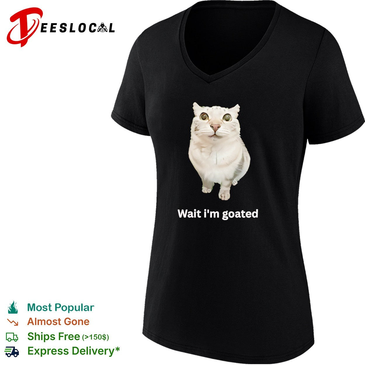 Wait im goated cat meme shirt