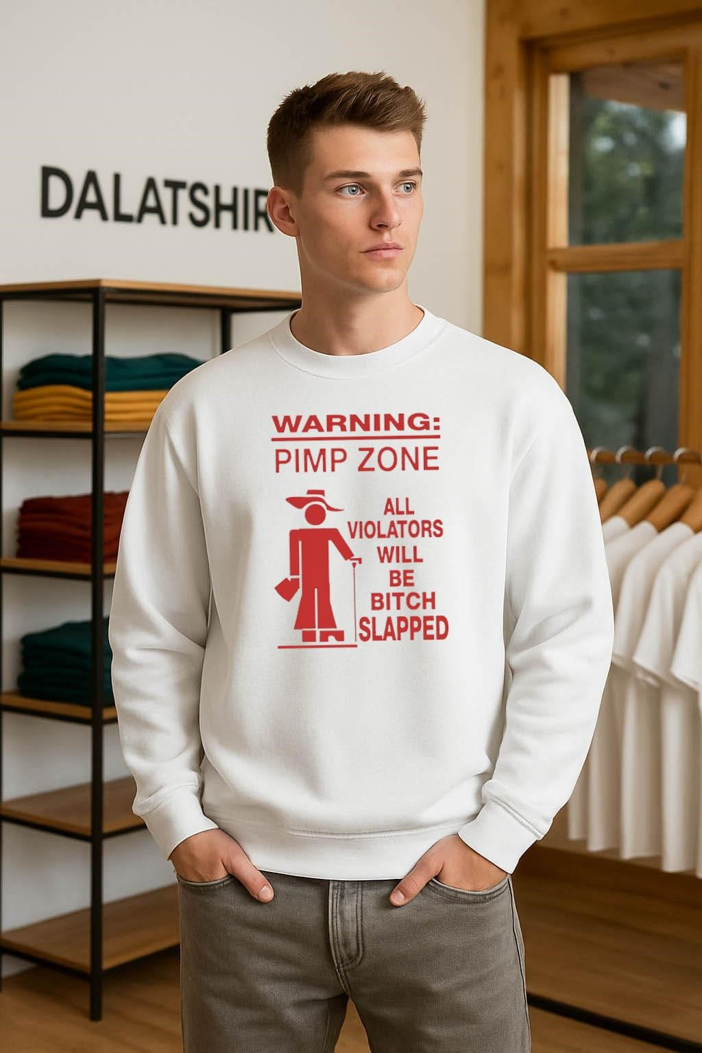 Warning Pimp Zone All Violators Bitch Slapped shirt
