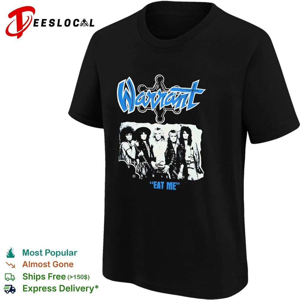 Warrant Eat Me Hair Metal Band 1980s Music Concert Tour shirt