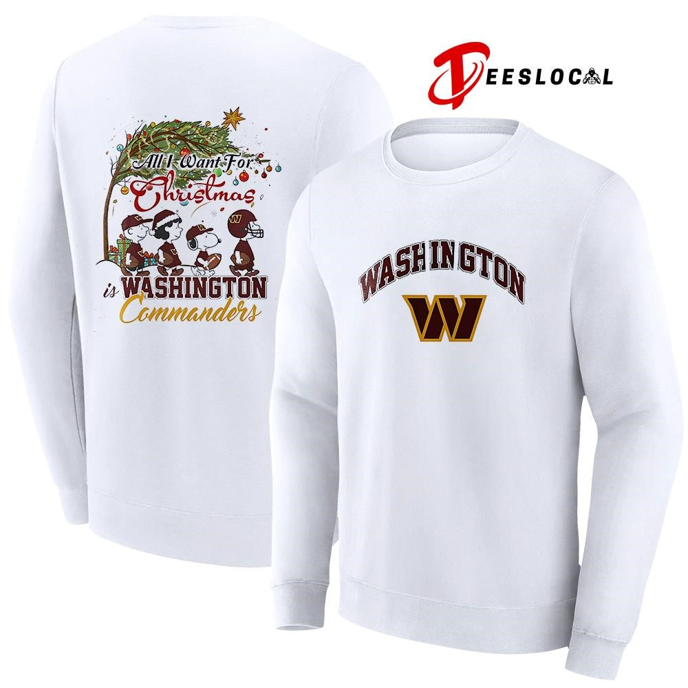Washington Commanders x Peanuts All I want for Christmas cartoon shirt