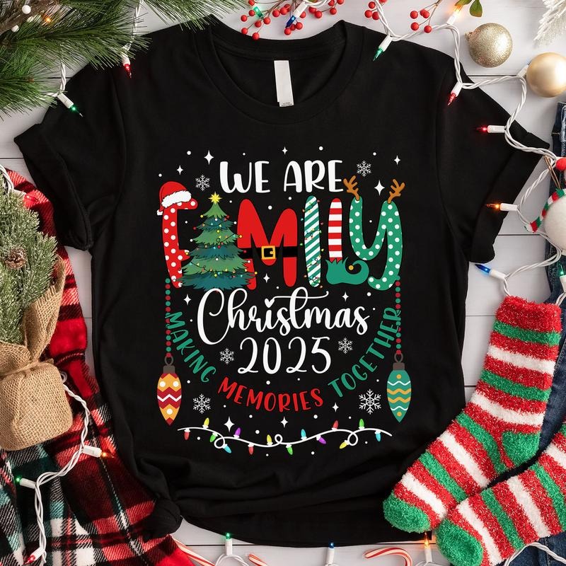 We Are Family Christmas 2025 T-shirt, Family Matching Shirt, Matching Christmas Tee, Holiday Family Outfit Hoodie, Sweatshirt