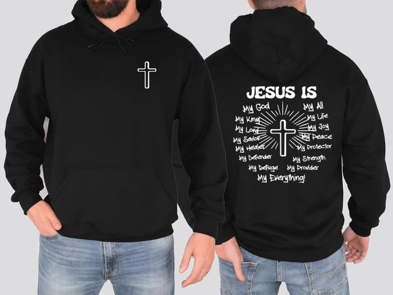 Wear Your Faith Proudly with Jesus Is My Everything Hoodie, Unisex Pullover for Believers, Powerful Cross Design, Walk by...