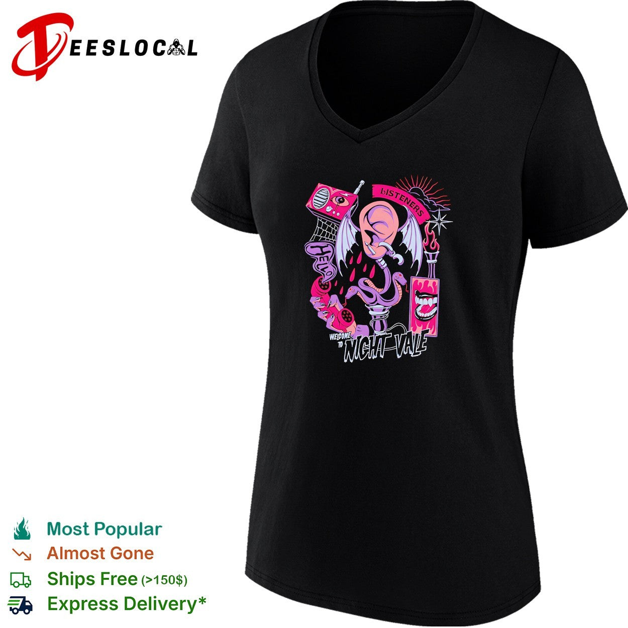 Welcome to Night Vale listeners ear wings radio podcast shirt