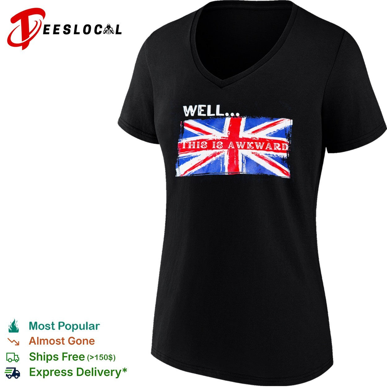 Well this is awkward Union Jack flag British shirt