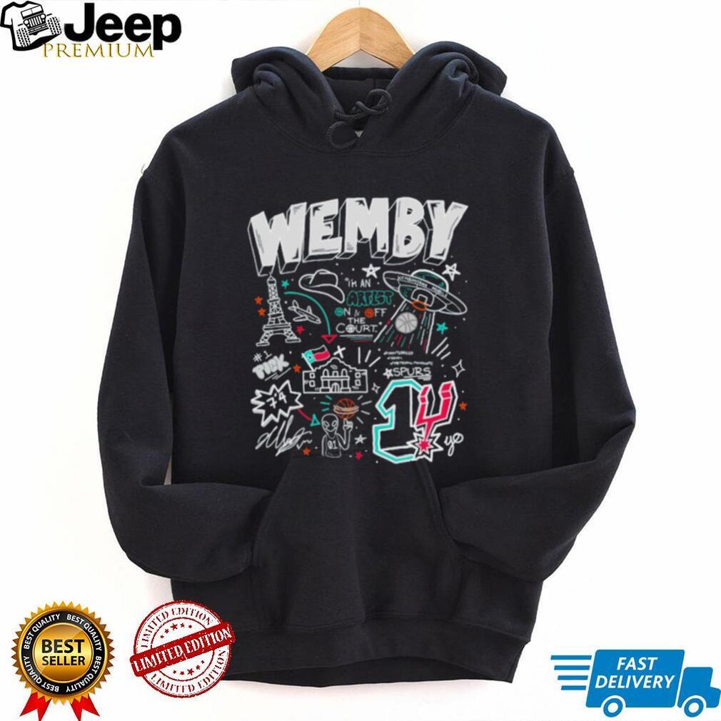 Wemby #1 Artist French Alien Doodle Basketball Graphic T Shirt