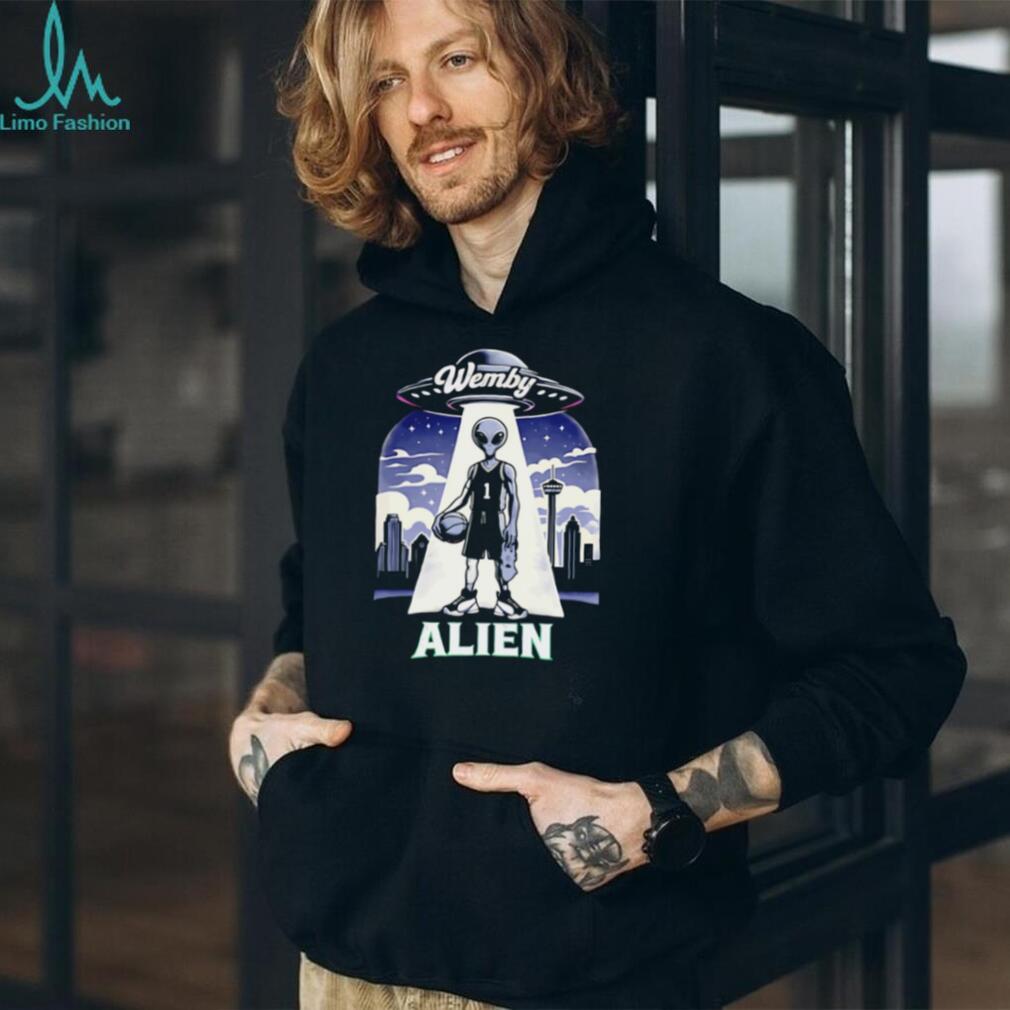 Wemby Alien UFO Beam San Antonio Basketball T Shirt