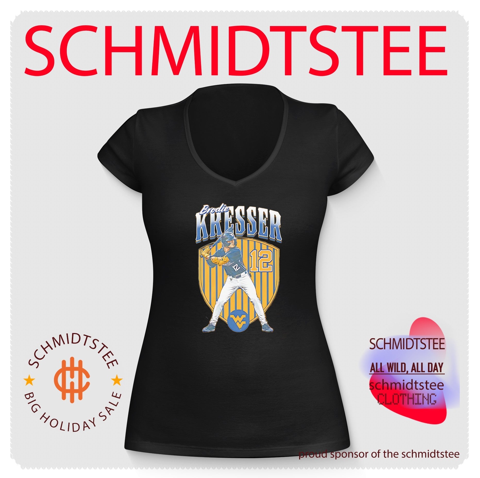 West Virginia Mountaineers Brodie Kresser posing vintage shirt