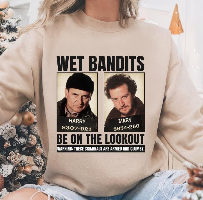 Wet Bandits Christmas Movie Crewneck Sweatshirt Inspired by Beloved Film for Fans of Harry & Marv Perfect for Christmas...