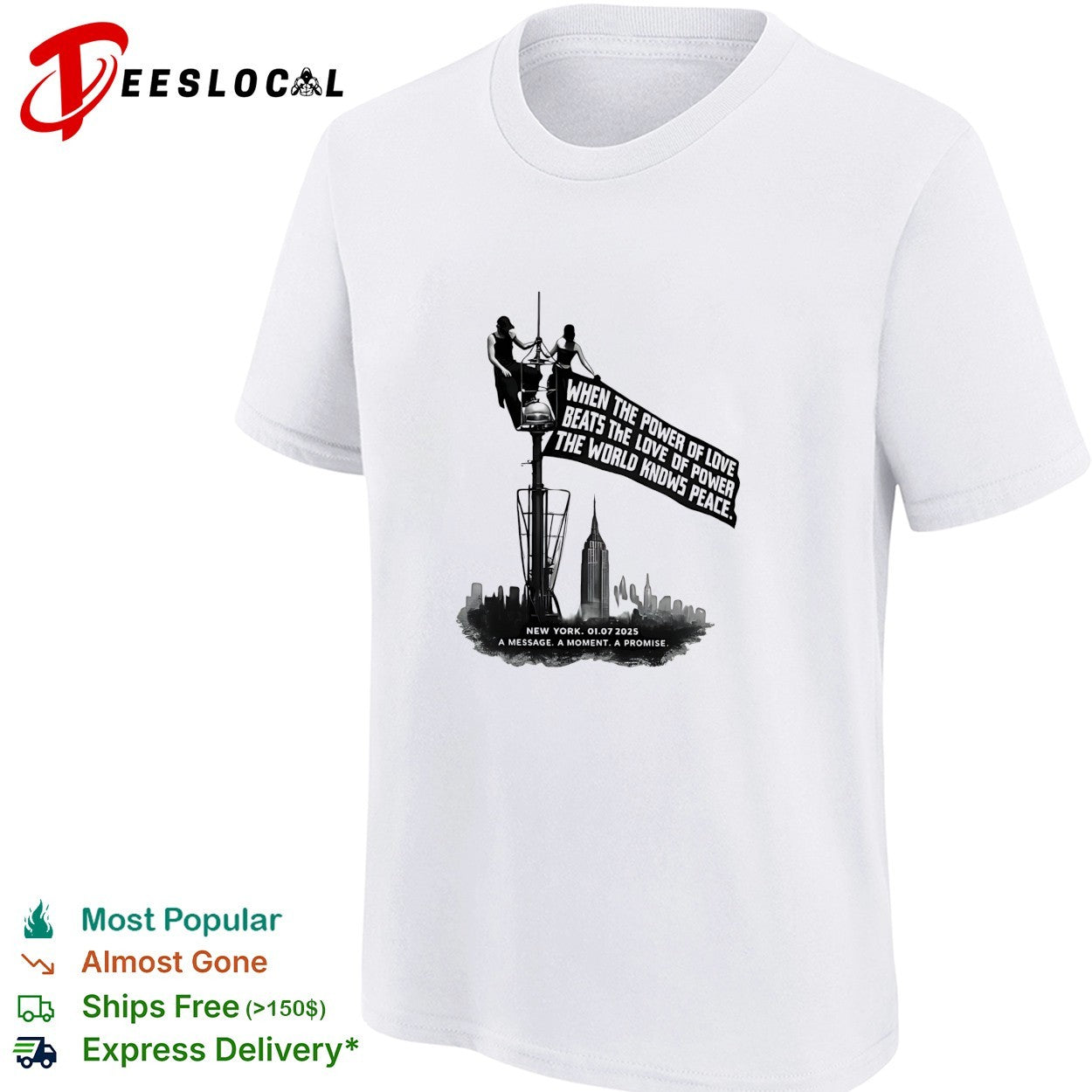 When the power of love beats the love of power the world knows peace New York 2025 shirt
