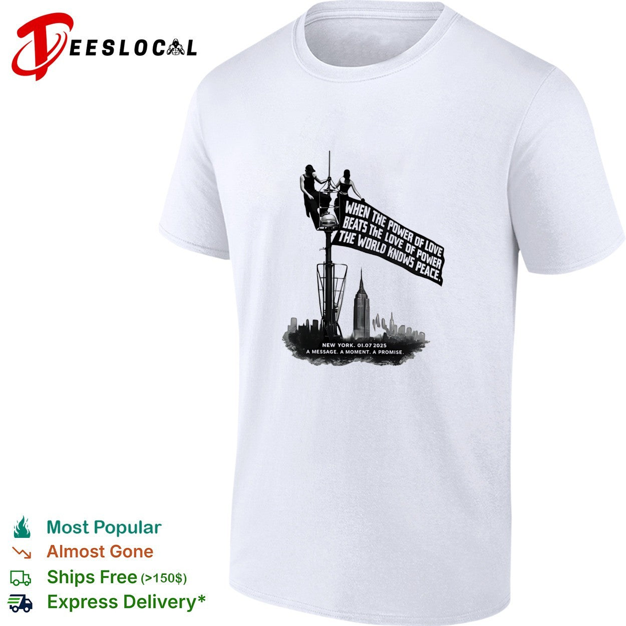 When the power of love beats the love of power the world knows peace New York 2025 shirt