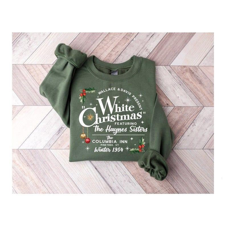 White Christmas Movie Sweatshirt, Wallace and Davis T-shirt, Haynes Sisters Crewneck, Christmas White Movie 1954...