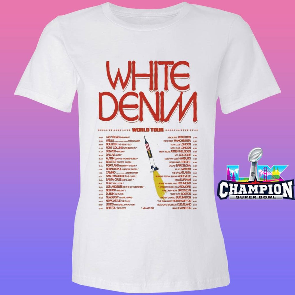 White Denim World Concert World Tour 2026 Shirt