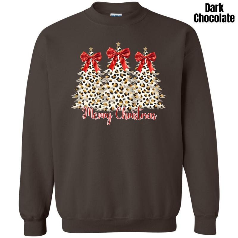 White Leopard Christmas Trees Sweatshirt 'NLB' T-Shirts, Hoodie | PodTeesHub.com