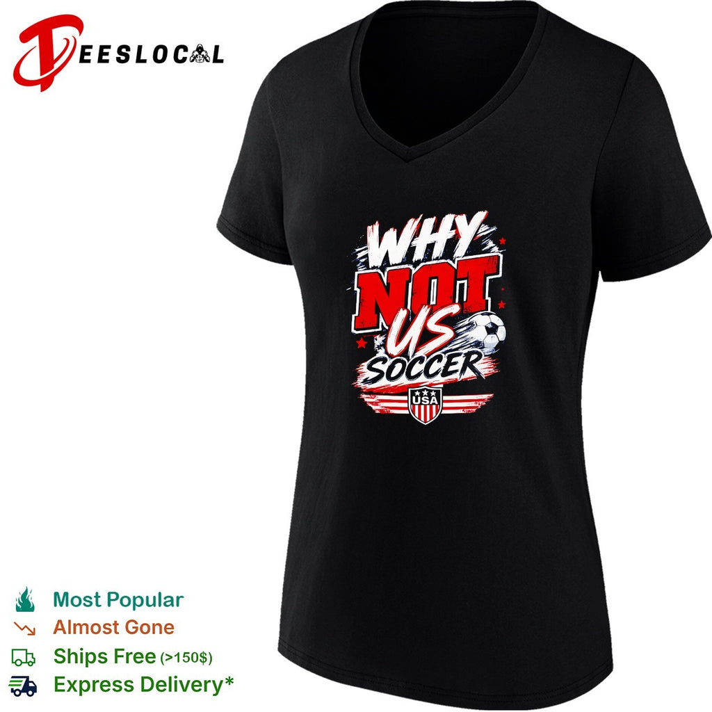 Why not US Soccer USA shield brush stroke American flag World Cup shirt