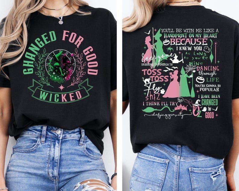 Wicked Change For Good T-Shirt, Defy Gravity Broomstick Magic Wand sweatshirt, Wizard Movie Fan Shirt, Wicked Musical Fan...