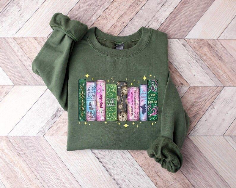 Wicked Changed For Good Book Sweatshirt, Defy Gravity Broomstick Magic Wand Crewneck, Fun Popular Literary T-Shirt for...