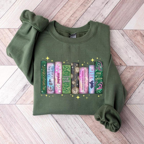 #Wickedd Changed For Good Book Sweatshirt, Defy Gravity Broomstick Magic Wand Crewneck, Literary Tshirt, Cute Musical Fan...