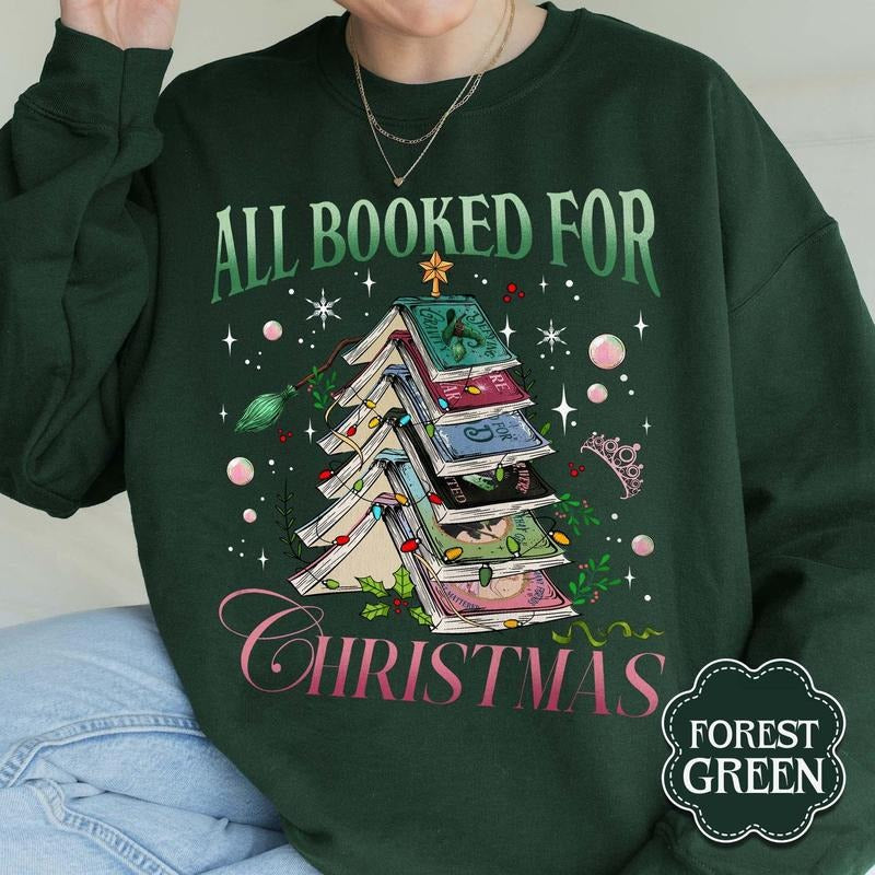 #Wickedd Changed For Good Sweatshirt, All Booked For Christmas, #Wizardd Musical, Trendy Popular Literary Tshirt, Cute...
