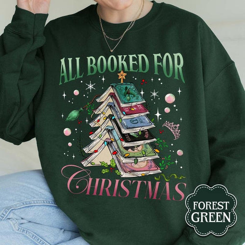 #Wickedd Changed For Good Sweatshirt, All Booked For Christmas, #Wizardd Musical, Trendy Popular Literary Tshirt, Cute...