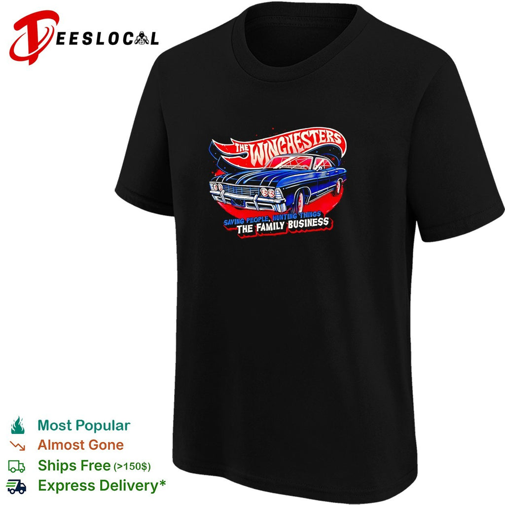 Winchesters Impala saving people hunting things the family business Supernatural Hot Wheels shirt
