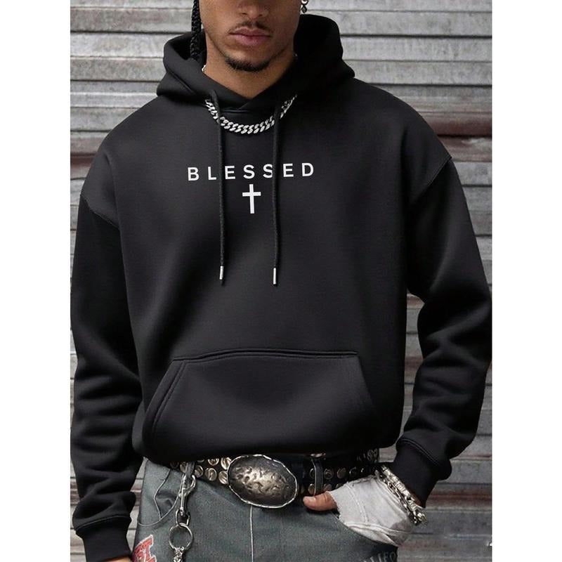 Men's Casual Minimalist Slogan Print Thermal Lined Hoodie Sweatshirt, Autumn/Winter T-Shirts | PodTeesHub.com