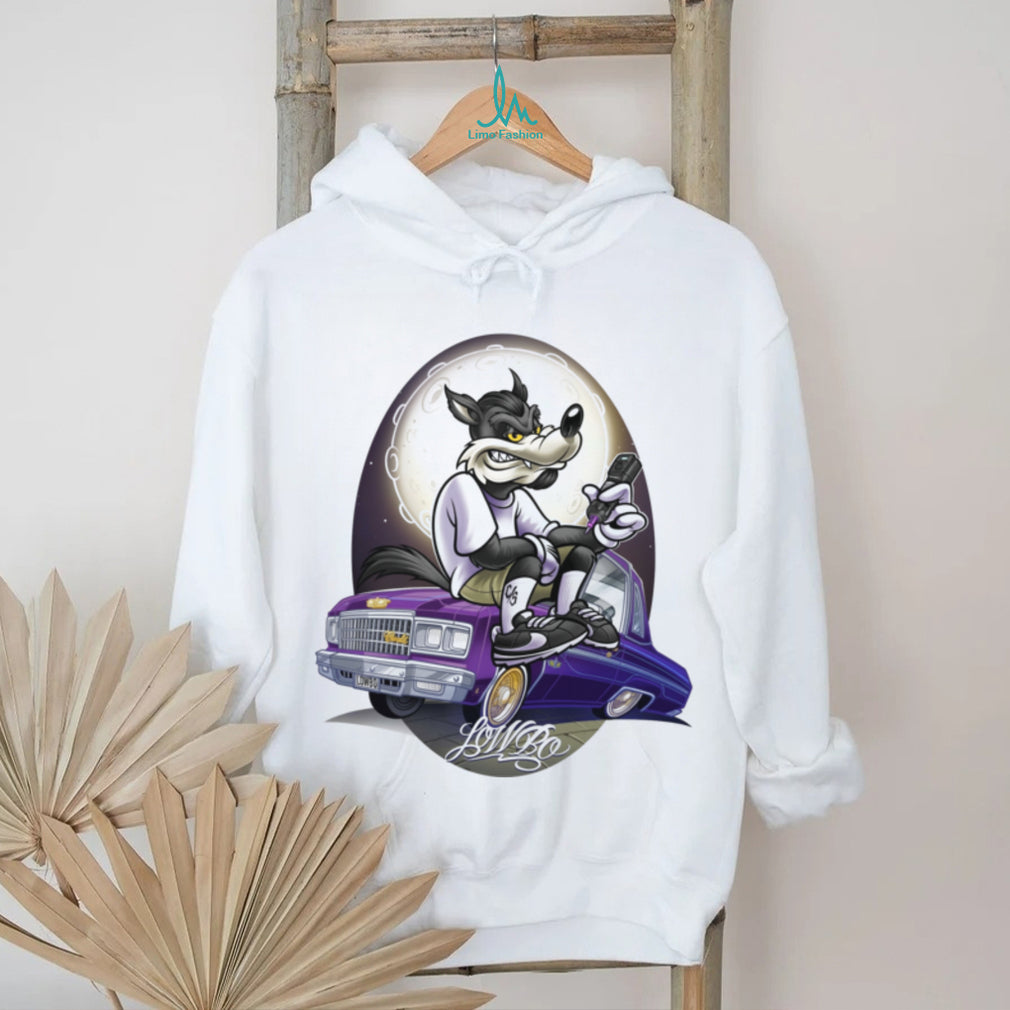 Wolf Lowrider Car Chicano Style Tattoo Art Graphic T Shirt