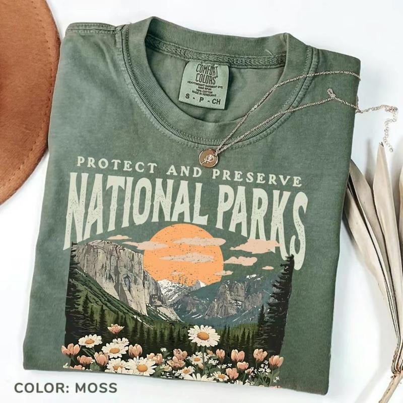 Comfort Colors Vintage National Parks Shirt, US National Park Gifts, Outdoor Lover Adventure Shirt, For Man/Woman Hoodie,...