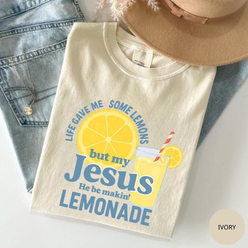 Comfort Colors Life Gave Me Lemons But My Jesus Makes Lemonade Shirt, Funny Christian Shirt, Funny Religious Tee, For...