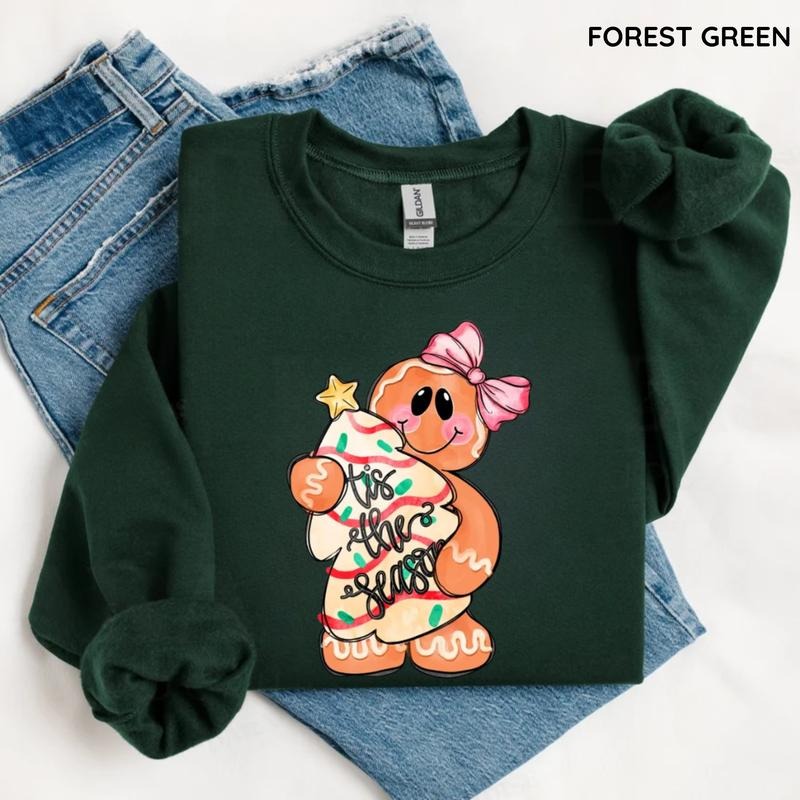 Tis The Season Gingerbread Sweatshirt/T-Shirt, Christmas Cookie Gifts, Gingerbread Xmas Sweater, For Men/Women