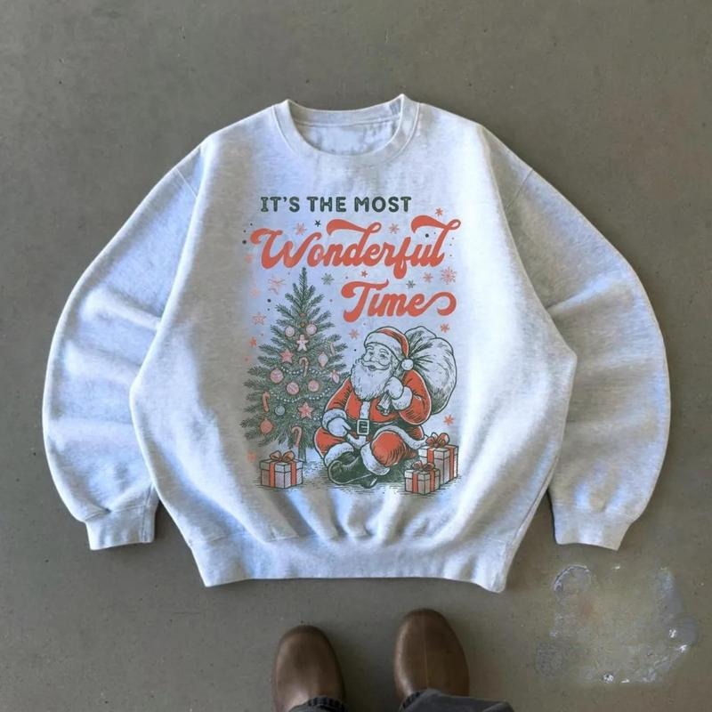 Gildan Retro Santa Christmas 90s Sweatshirt, It's The Most Wonderful Time Design, For Men/Women - Unisex Style, 100%...