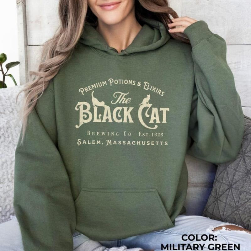 Salem Black Cat Graphic Hoodie/Sweatshirt/T-Shirt, Halloween Gift Ideas, For Men/Women