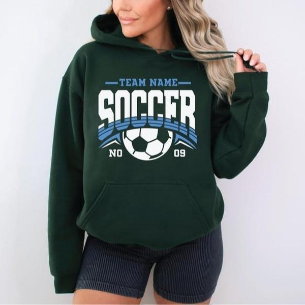 Custom Soccer Hoodie/Sweatshirt/T-Shirt, Personalized Soccer Team Name, For Men/Women