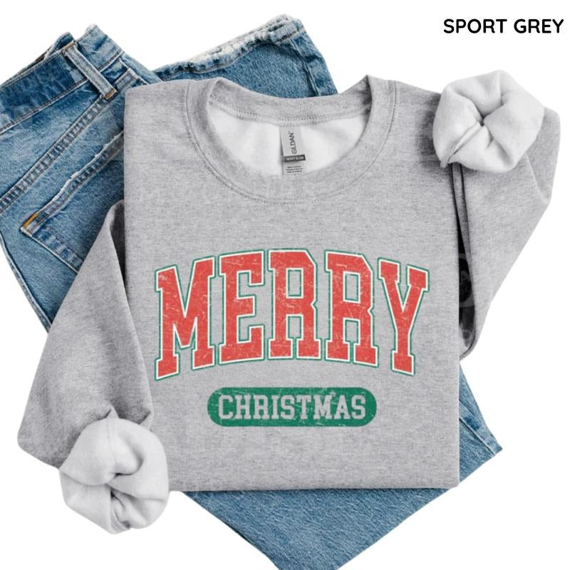 Retro Merry Christmas Sweatshirt/T-Shirt, Christmas Sweatshirt, For Men/Women