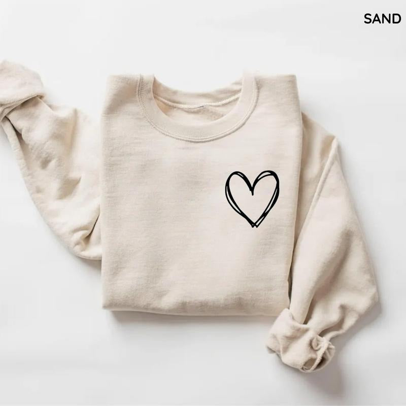 Gildan Heart In The Left Chest Sweatshirt, Valentine's Day Sweatshirt, For Men/Women - Unisex Style, 100% Cotton...