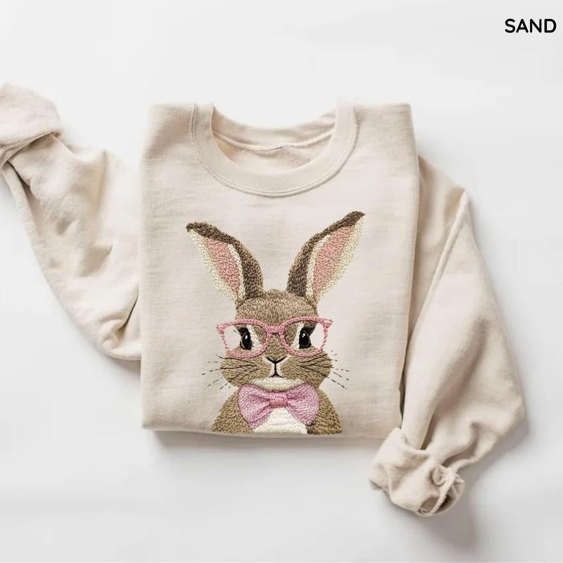Gildan Retro Easter Bunny Sweatshirt, Happy Easter Graphic Sweatshirt, Funny Easter Bunny Sunglasses Shirt, For Men/Women