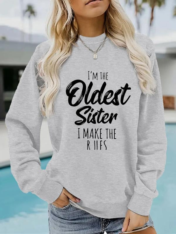 Women Casual Fitted Kint Fabric Fall Winter Moderate Soft Long Sleeve Round Neck Sweatshirt Comfortable Daily Wear...