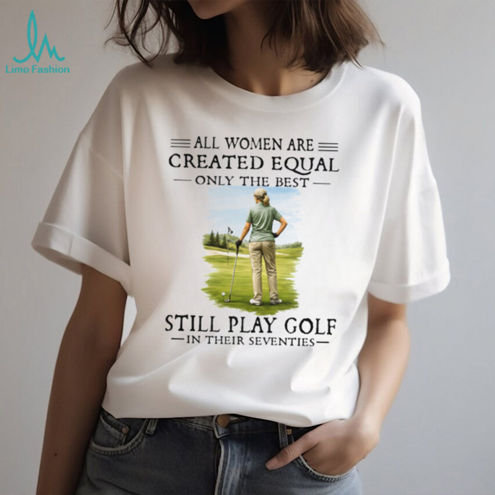 Women Golf Player Seventies Birthday Gift Vintage Golfer Club Country Sport Shirt