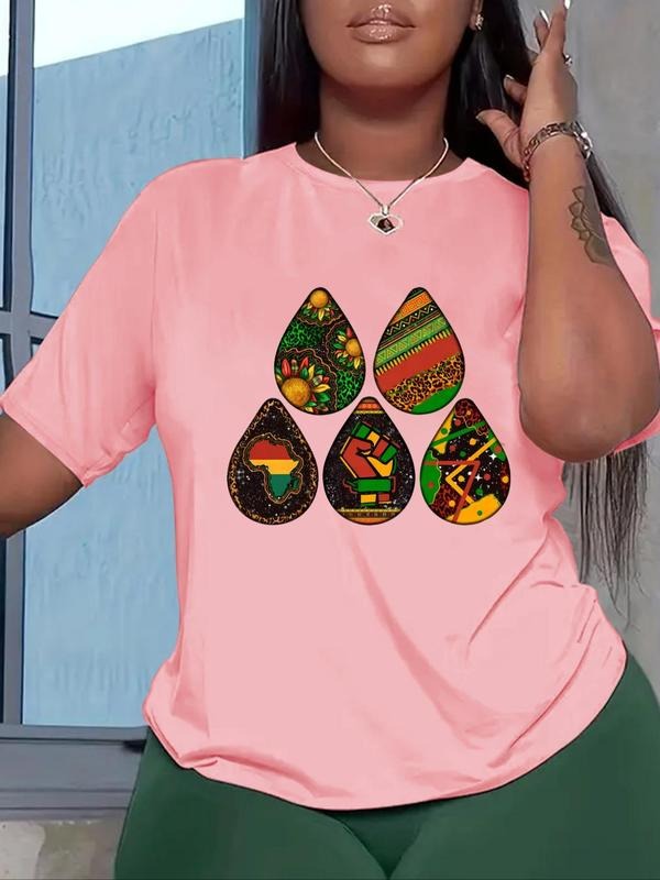 Women's Cartoon Graphic Print Round Neck Tee, Fashion Casual Short Sleeve T-shirt, Ladies Summer Clothes for Daily Wear...